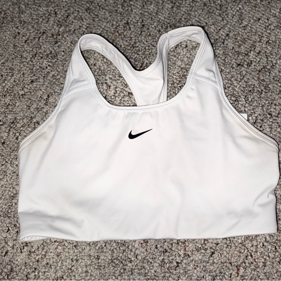 Nike White Sports Bra Racerback Medium Support - Picture 1 of 2